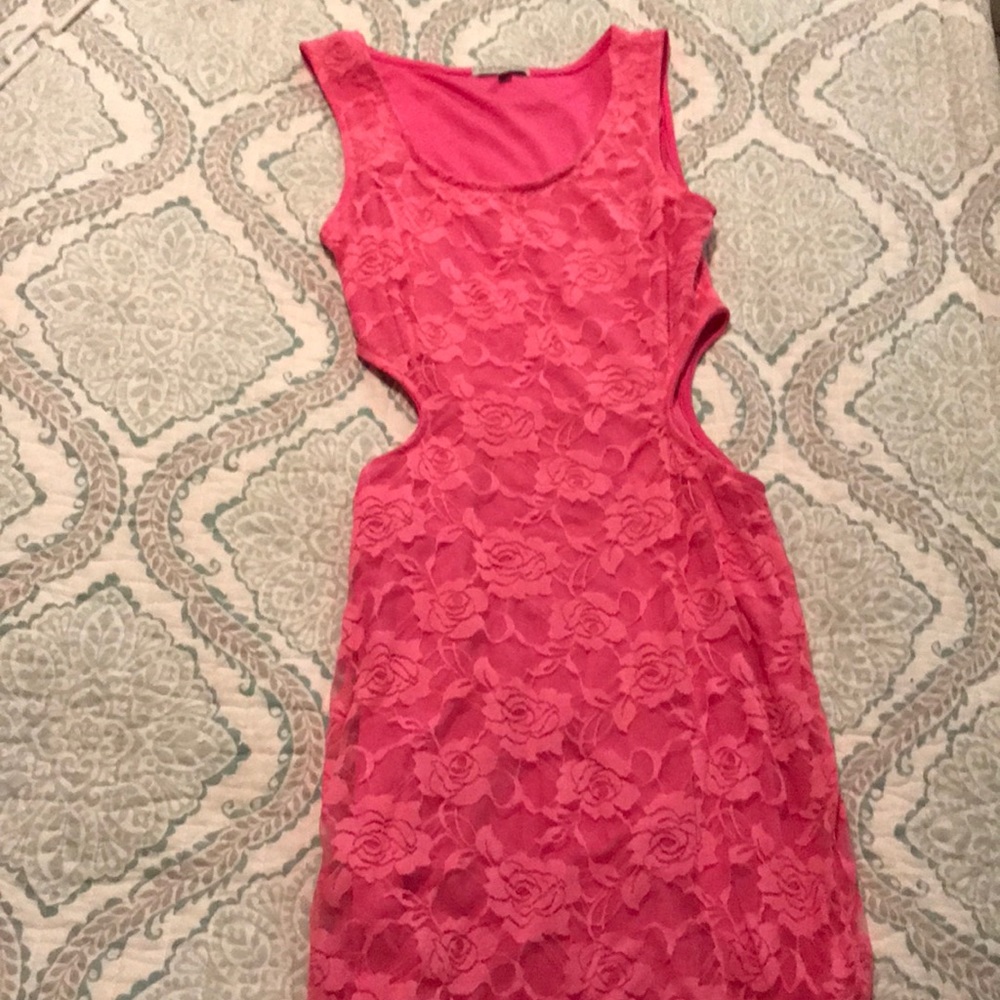 pink lace dress